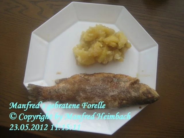 Fisch – gebratene Regenbogenforelle an Ingrid’s feinen Speckkartoffelsalat - Rezept