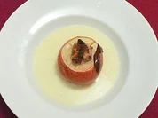 Bratapfel mit Marzipanfüllung und Vanilleschaum - Rezept