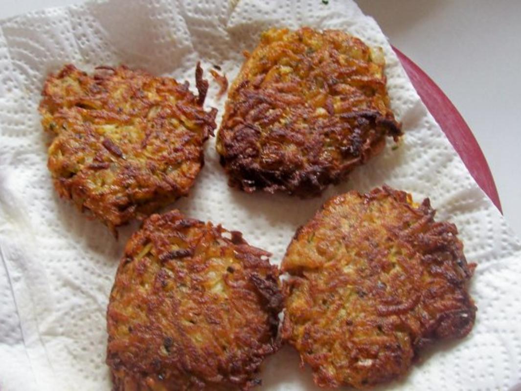 Herzhafte Kräuter Kartoffel Rösti - einfach - 140 kcal/100g