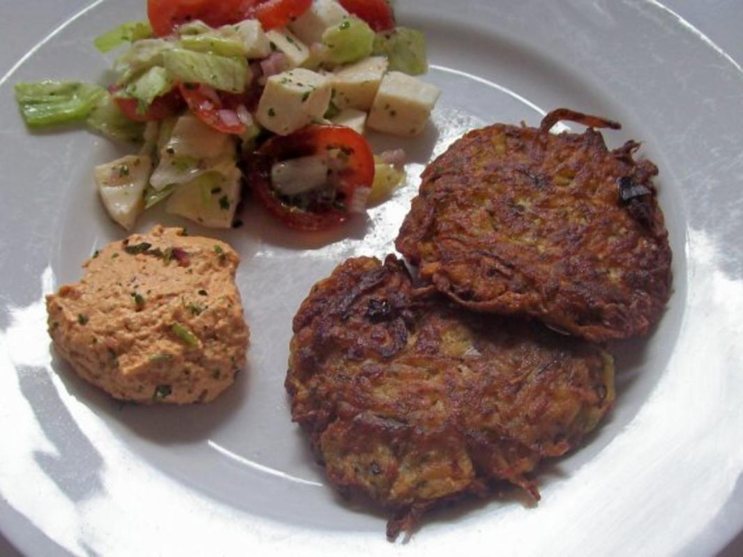 Herzhafte Kräuter Kartoffel Rösti - einfach - 140 kcal/100g