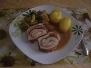 Putenrollbraten - Zucchinigemüse - Frühkartoffeln - Rezept
