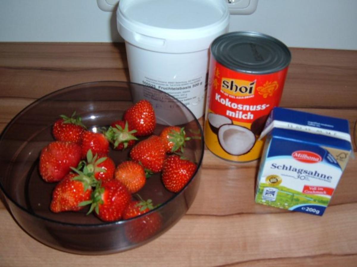 Eis : Erdbeer - Kokosmilch - Rezept - Bild Nr. 2