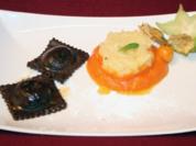 Schokoravioli mit Apfel-Papaya-Ragout - Rezept