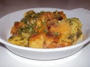 Kartoffel-Spinat-Gratin mit Gorgonzola und Tomaten - Rezept