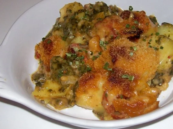 Kartoffel-Spinat-Gratin mit Gorgonzola und Tomaten - Rezept - Bild Nr. 12