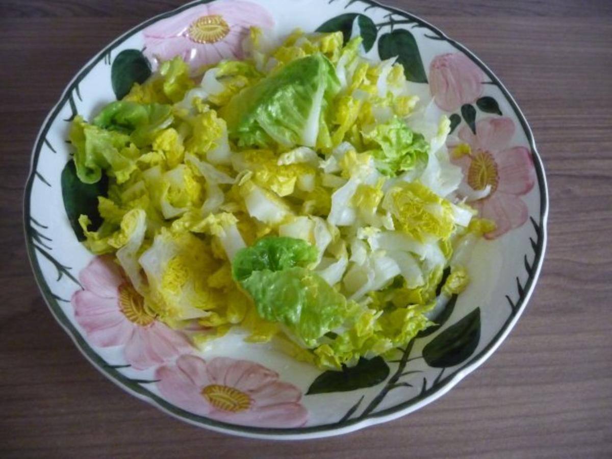 Salat : Romana-Salat mit Senf-Joghurt-Dressing - Rezept - Bild Nr. 4