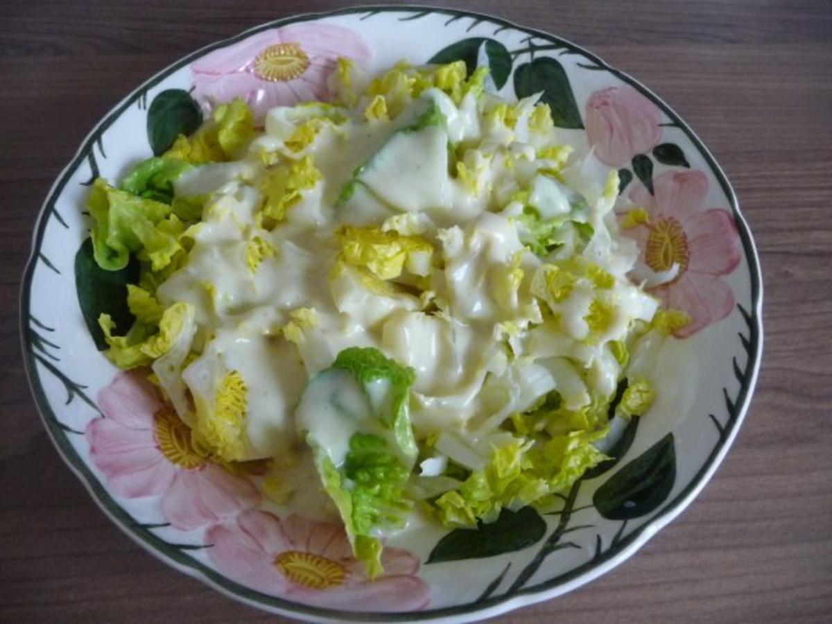 Salat : Romana-Salat mit Senf-Joghurt-Dressing - Rezept - Bild Nr. 5