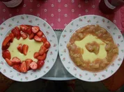 Vanillepudding mit Rabarberkompott oder frischen Erdbeeren...... - Rezept