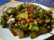 Fleisch: Bratgemüse mit Leberkäse - Rezept