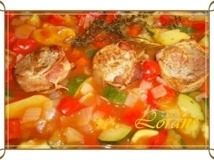 ❈ Schweinemedaillons im Speckmantel  auf einem Gemüsebett ❈ - Rezept - Bild Nr. 12