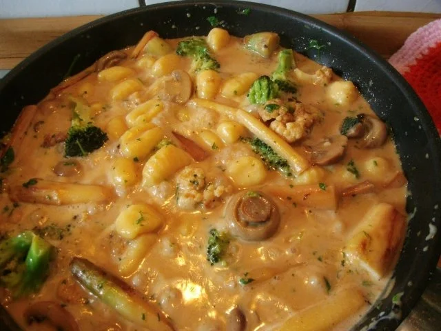 Gemüse in Käsesosse mit Kasselerlachsen und Gnocchi - Rezept - Bild Nr. 8