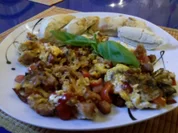 Eier: Rührei mit Kernschinken und Paprika - Rezept