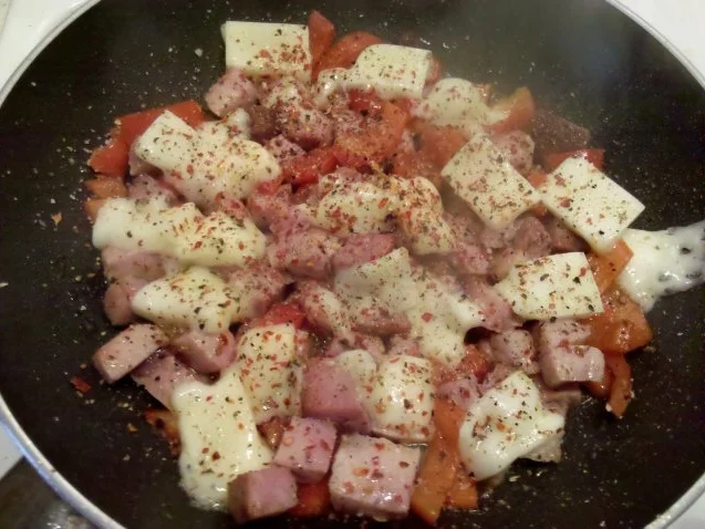 Eier: Rührei mit Kernschinken und Paprika - Rezept - Bild Nr. 5