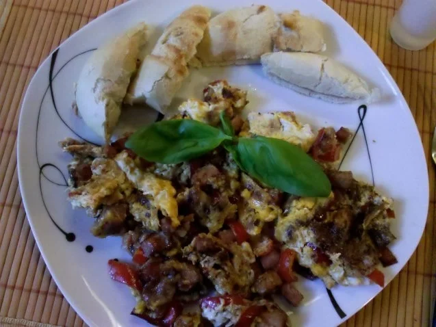 Eier: Rührei mit Kernschinken und Paprika - Rezept - Bild Nr. 12