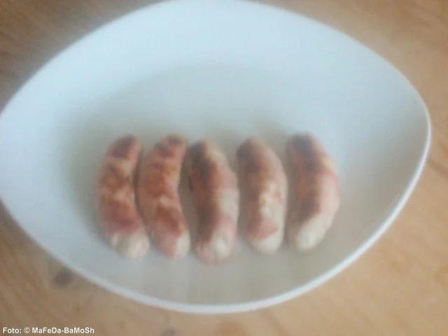 Nürnberger Rostbratwürstchen im Speck - Rezept - Bild Nr. 2