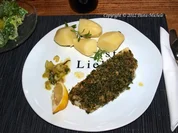 Rezept: Filets vom schwarzen Heilbutt mit Krรคuterkruste Filets vom schwarzen Heilbutt mit Krรคuterkruste - Rezept