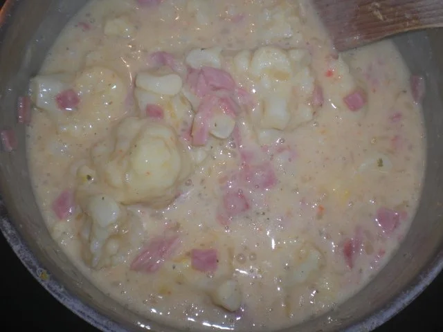 Blumenkohl mit Schinkensoße und Kartoffeln - Rezept - Bild Nr. 10