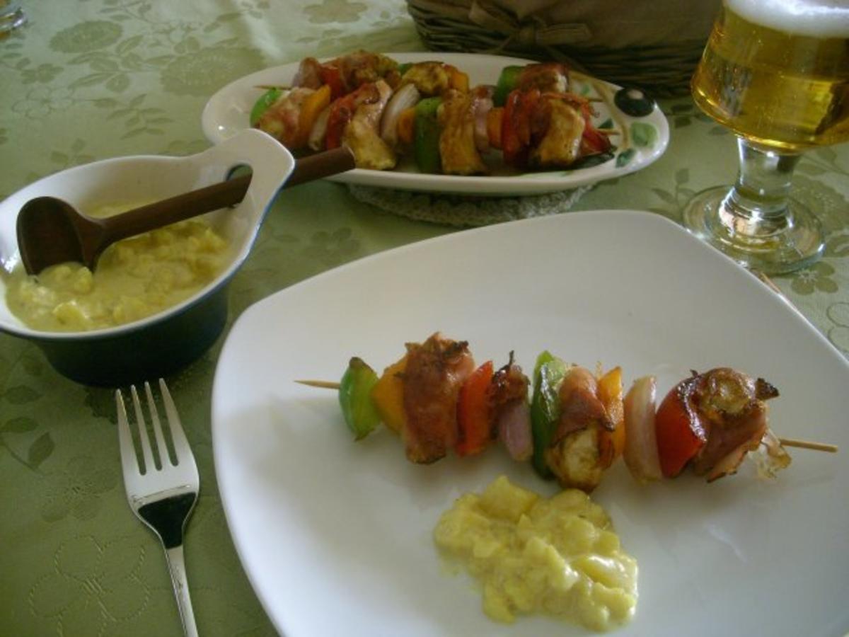 Fruchtige Hähnchenspieße mit Apfel-Curry-Dip>> - Rezept - Bild Nr. 2