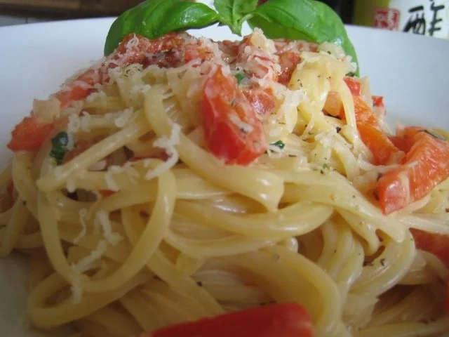 Rezept: Pasta mit Sahne und gegrillter Paprika Bild Nr. 2 Pasta mit Sahne und gegrillter Paprika - Rezept - Bild Nr. 2