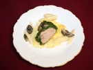Kalbsfilet mit Bärlauchkruste auf Spargel-Morchel-Ragout - Rezept