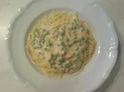 Rezept: spaghetti an erbsen-schinken-rahm spaghetti an erbsen-schinken-rahm - Rezept