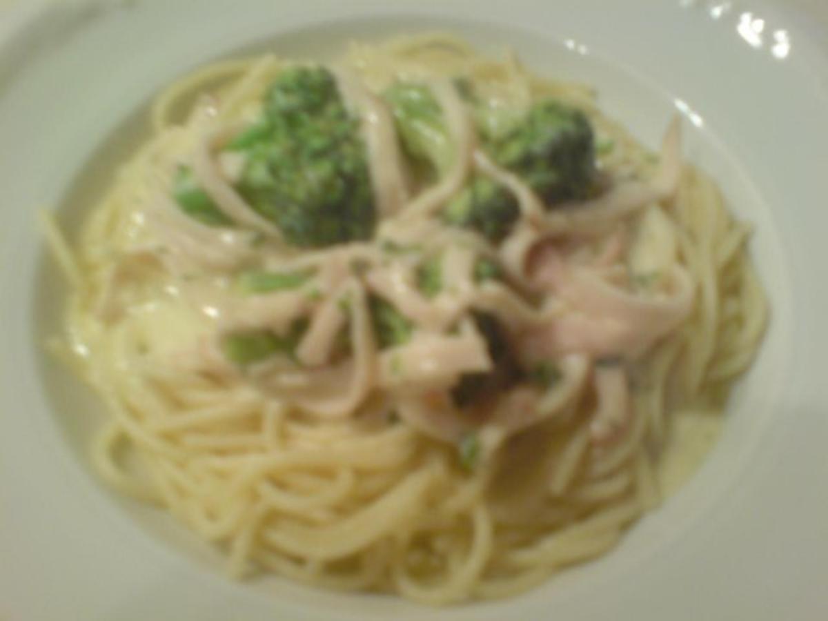 spaghetti an brokkoli-rahm mit kasslerstreifen - Rezept - Bild Nr. 4