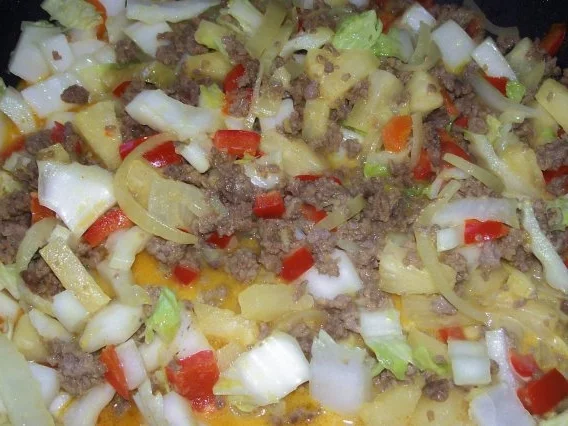 Curry-Chinakohl-Pfanne mit Hack und Ananas - Rezept - Bild Nr. 5