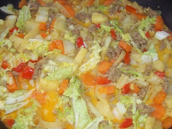 Curry-Chinakohl-Pfanne mit Hack und Ananas - Rezept - Bild Nr. 6