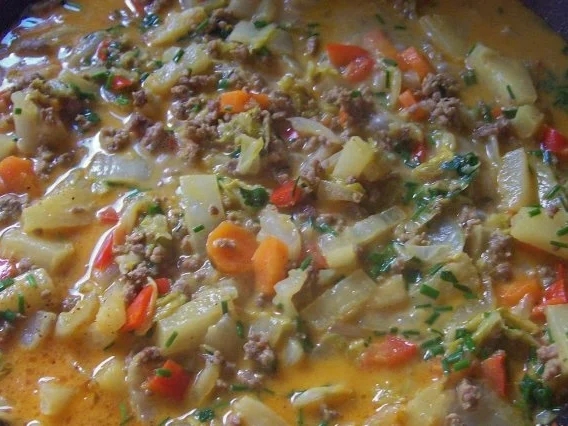 Curry-Chinakohl-Pfanne mit Hack und Ananas - Rezept - Bild Nr. 7