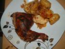 Hähnchenschenkel auf Italia Ofenkartoffeln - Rezept