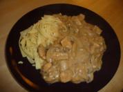 Bandnudeln mit Marillen-Puten Geschnezeltem - Rezept