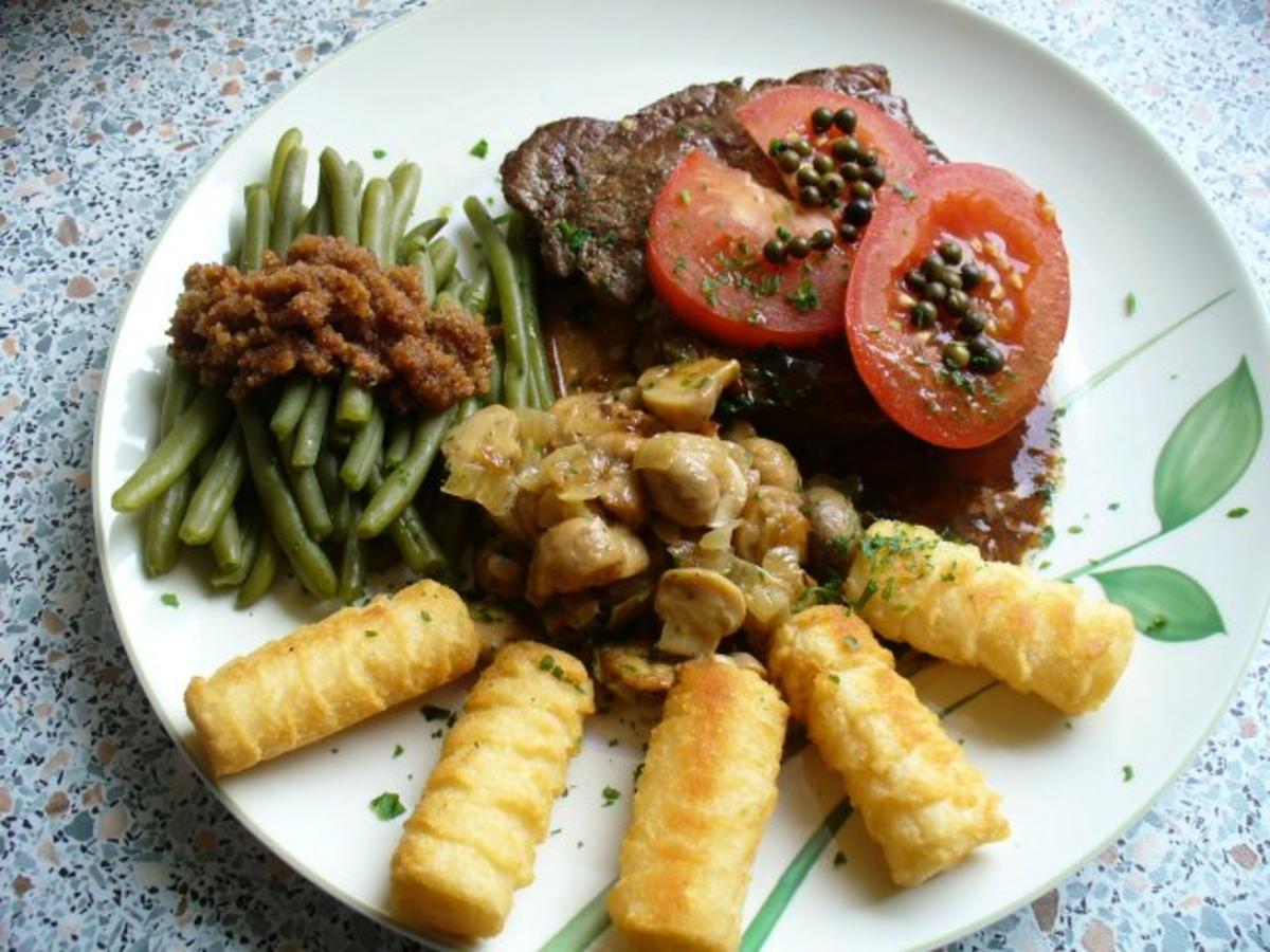 Rinderfilet mit Champignon und Grünen Bohnen - Rezept - kochbar.de