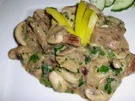 Kalbsgeschnetzeltes mit viiiiel Zwiebeln und Rahmchampignons - Rezept