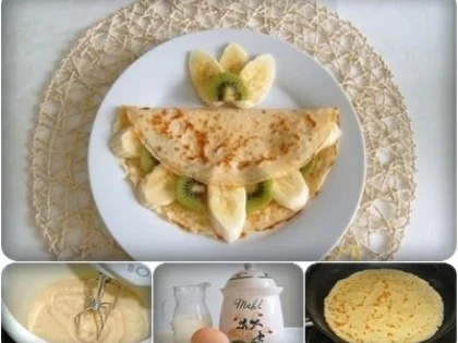 Rezept: Crêpes mit Kiwi und Banane Bild Nr. 2 Crêpes mit Kiwi und Banane - Rezept - Bild Nr. 2
