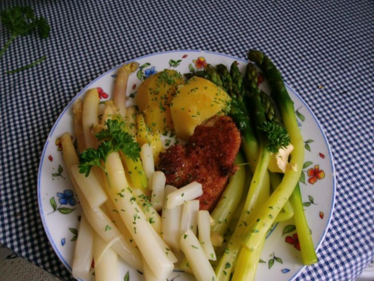 Zweierlei  Spargel mit Petersilienkartoffeln - Rezept - Bild Nr. 4