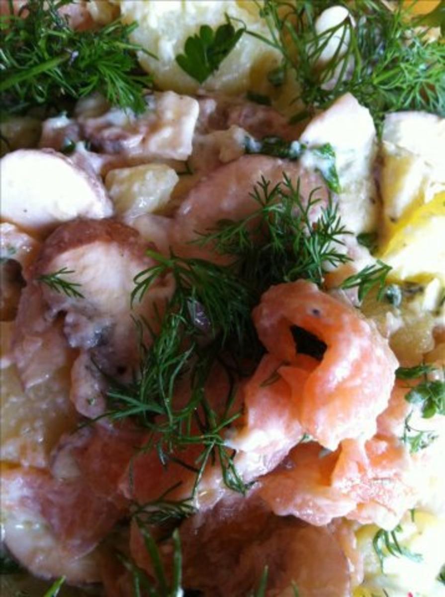 Bilder für Kartoffelsalat mit Räucher- Lachs.. - Rezept