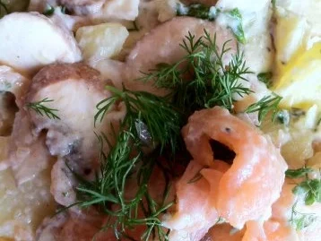 Rezept: Kartoffelsalat mit Räucher- Lachs.. Bild Nr. 6 Kartoffelsalat mit Räucher- Lachs.. - Rezept - Bild Nr. 6