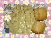 Hähnchen in Sahnesauce mit Blätterteigpasteten - Rezept