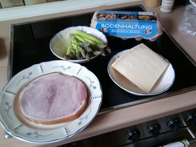 Spaghetti Carbonara mit grünem Spargel - Rezept