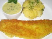 Panierter Fisch mit Kartoffelsalat und Remoulade - Rezept