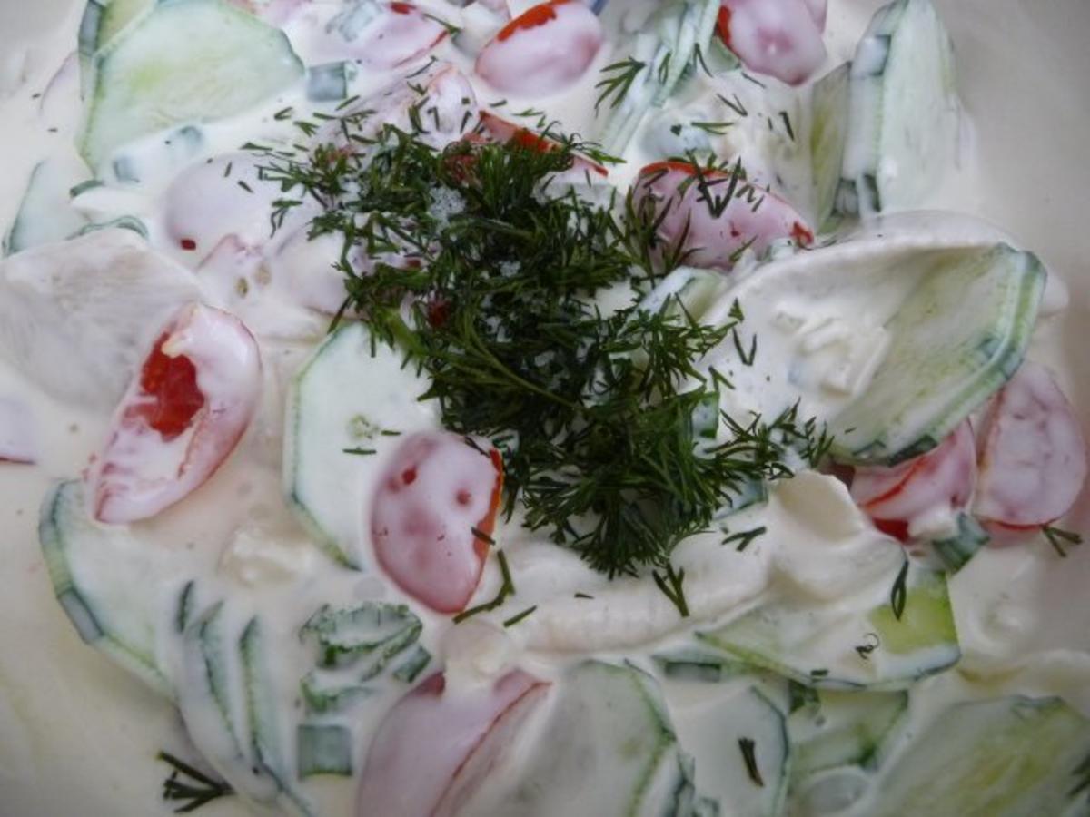 Fisch : Heringsfilet in Joghurt mit Gurke und Tomate - Rezept - Bild Nr. 5