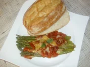 Rezept: Spargel überbacken mit Mandeln Spargel überbacken mit Mandeln - Rezept