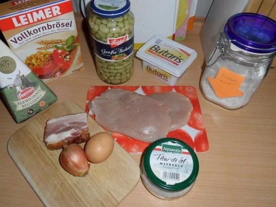 Dicke Bohnen mit fein paniertem Putenschnitzel - Rezept - Bild Nr. 2