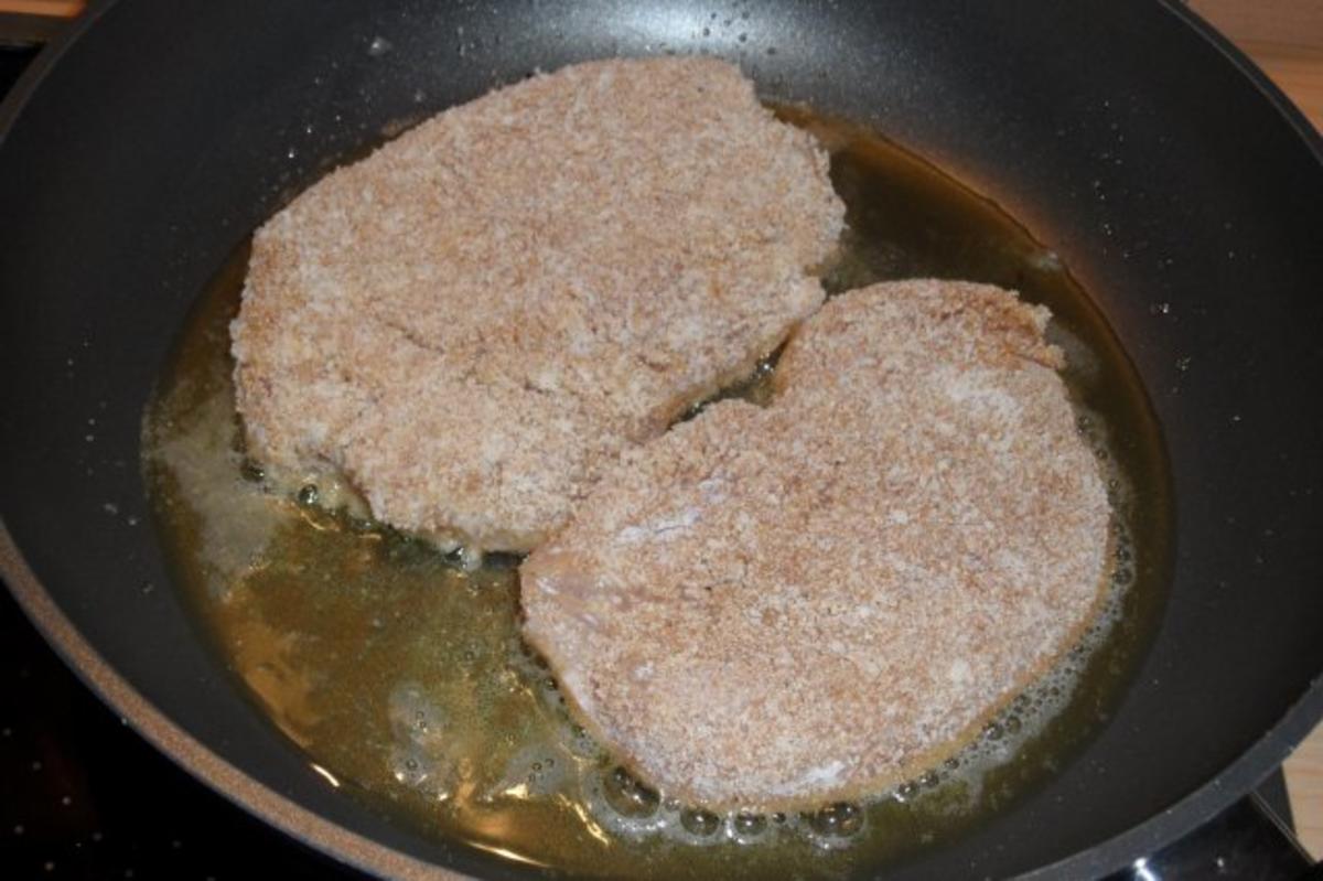 Dicke Bohnen mit fein paniertem Putenschnitzel - Rezept - Bild Nr. 5