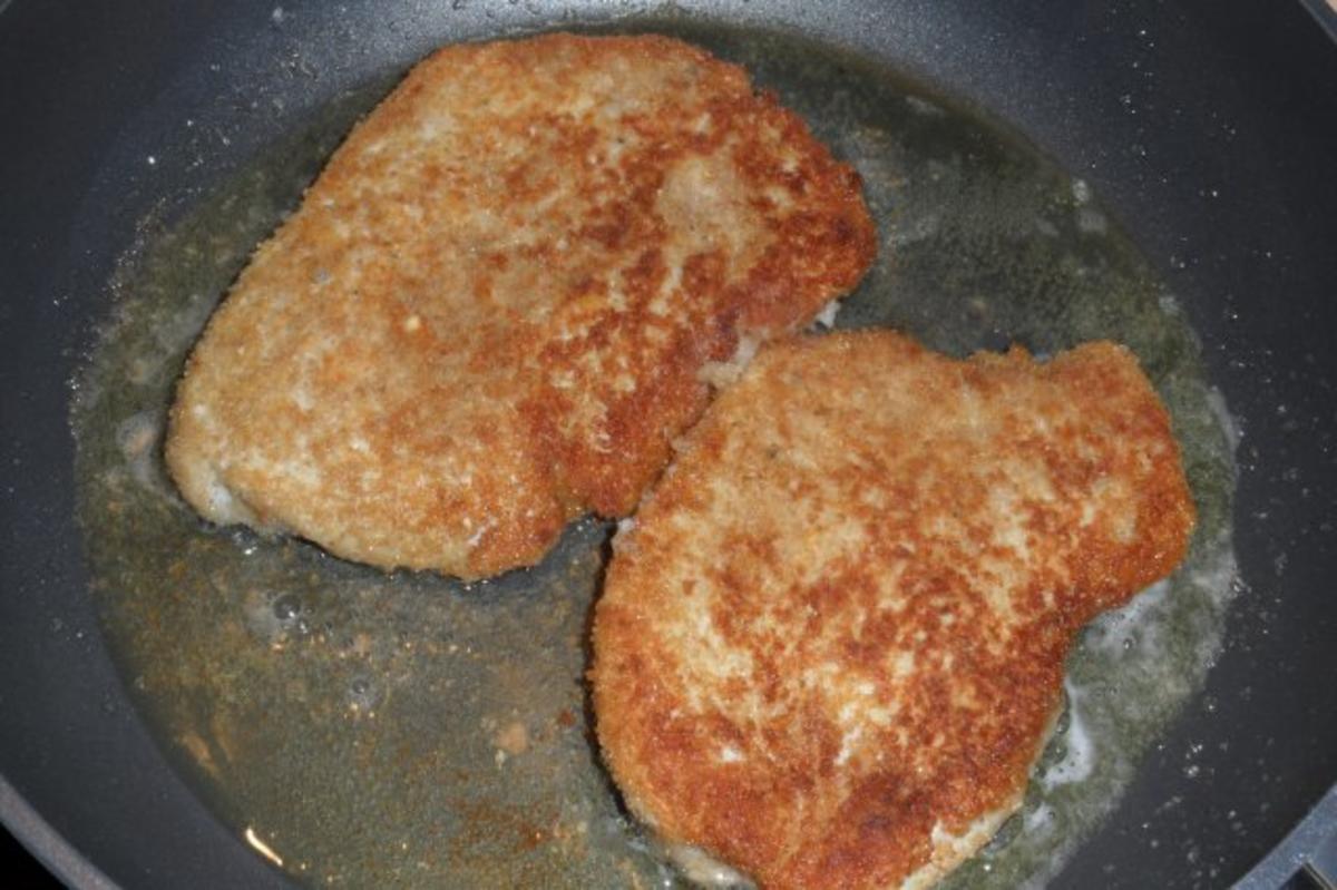 Dicke Bohnen mit fein paniertem Putenschnitzel - Rezept - Bild Nr. 7