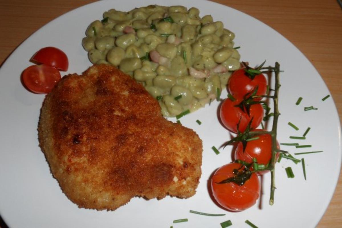 Dicke Bohnen mit fein paniertem Putenschnitzel - Rezept - Bild Nr. 10