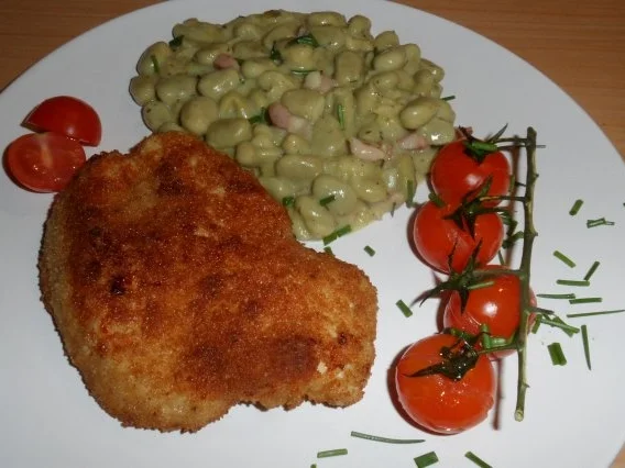 Dicke Bohnen mit fein paniertem Putenschnitzel - Rezept - Bild Nr. 10