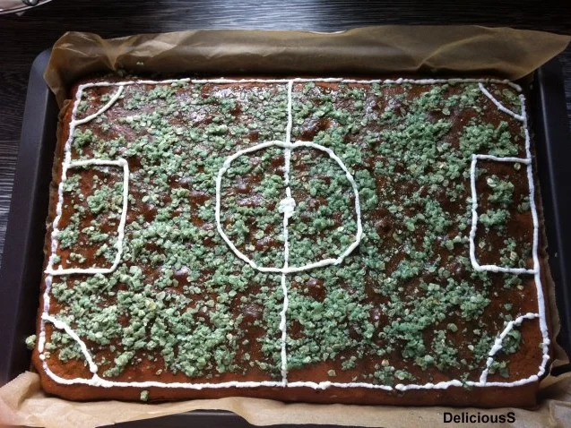 Fußball EM & WM Kuchen - Fußballfeld - Fußballplatz - Rezept