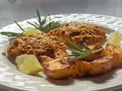 Wildlachsfilet versteckt unter einer Paprikabrothaube - Rezept