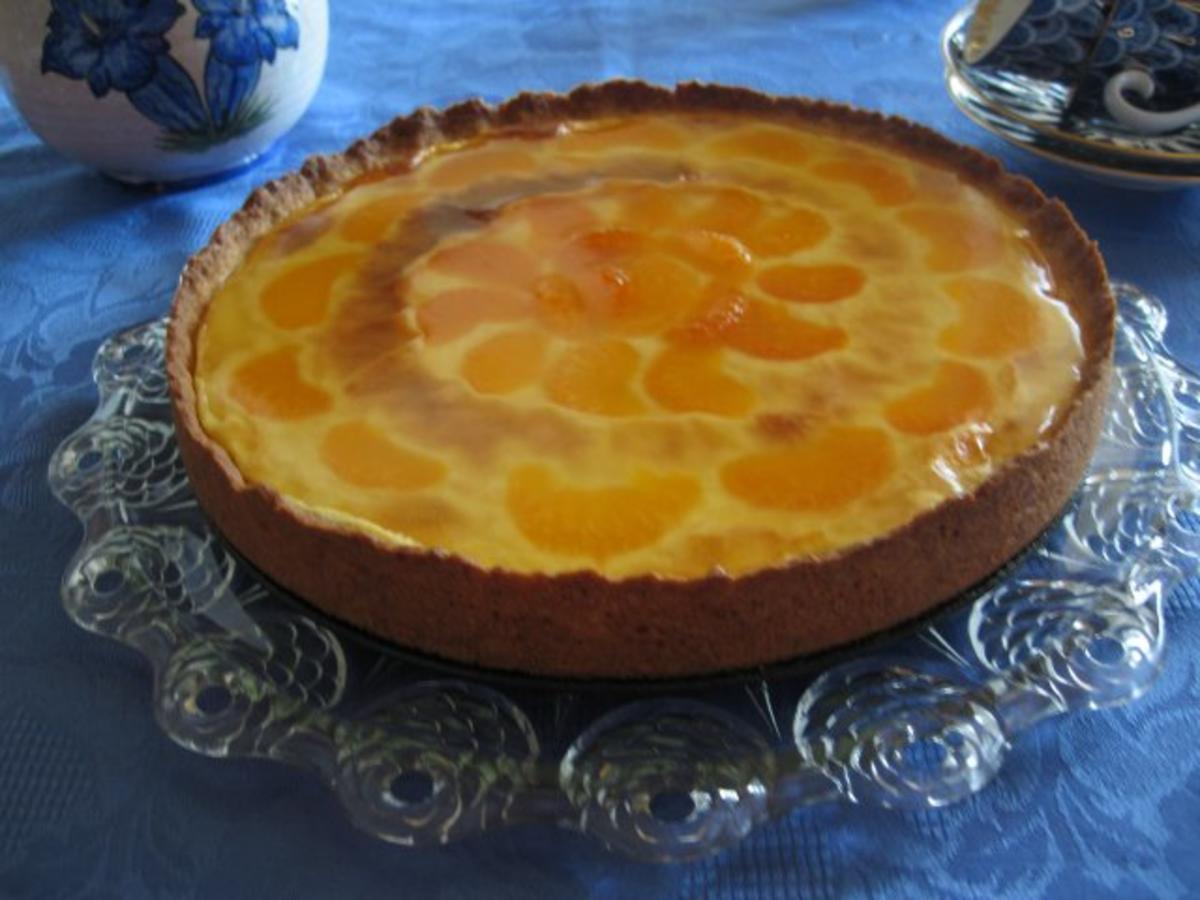 Puddingcreme - Kuchen mit Mandarinen - Rezept